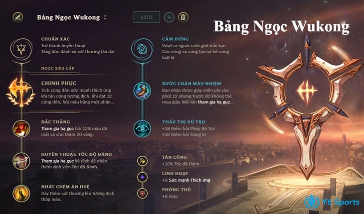 Bảng ngọc phù hợp cho vị tướng Wukong top