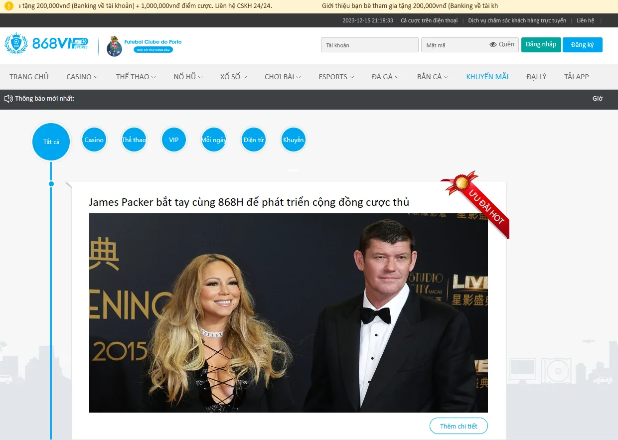 Sự hợp tác của ông trùm Casino tại Australia và 868H hứa hẹn tạo ra sân chơi tốt nhất cho cược thủ