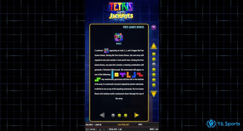 Biểu tượng Scatter Tetris giúp kích hoạt vòng quay miễn phí