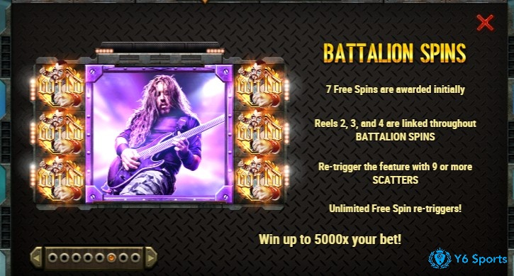 Có từ 3 Scatter sẽ mở khoá vòng thưởng Battalion Spins