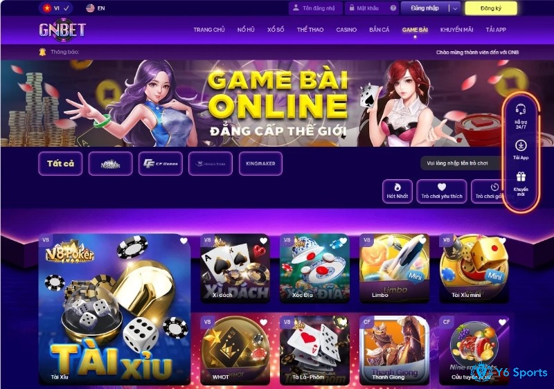 Giới thiệu kho game đa dạng của Gnbet