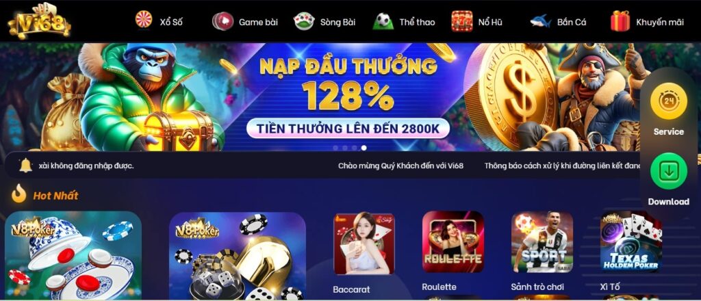 Vi68 – Sân chơi giải trí đẳng cấp hàng đầu năm 2025