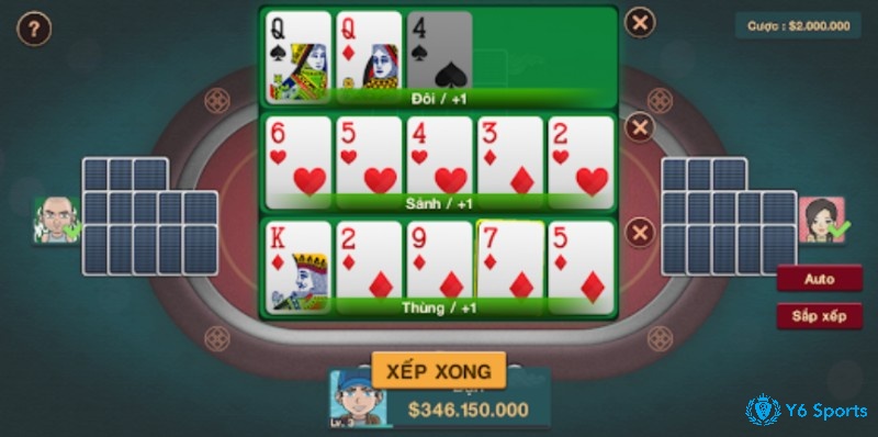 Chi đầu chỉ có 3 lá – đặt đúng đôi hoặc lá cao sẽ tạo thế trận thuận lợi cả ván