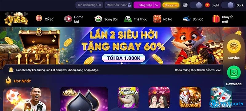 Vi68 là một cổng game nổi tiếng với nhiều trò chơi đa dạng và hấp dẫn