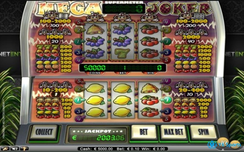 Mega Joker, Break da Bank, Triple Diamond và Fire Joker – slot 3 cuộn kinh điển.