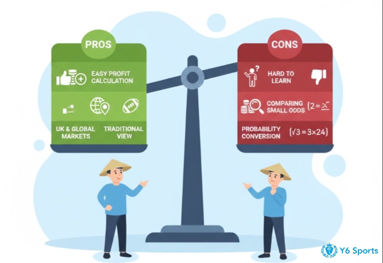 Phân tích ưu và nhược điểm của Fractional odds, từ dễ tính lợi nhuận ròng đến khó làm quen
