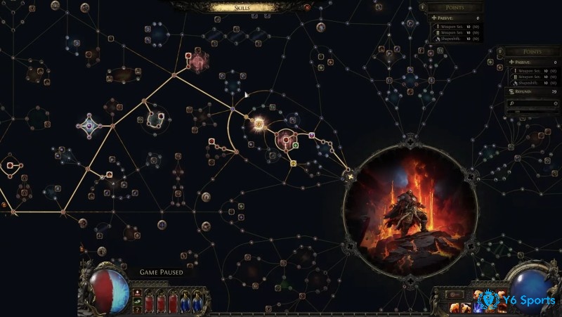 Cây kỹ năng bị động đa dạng trong Path of Exile.