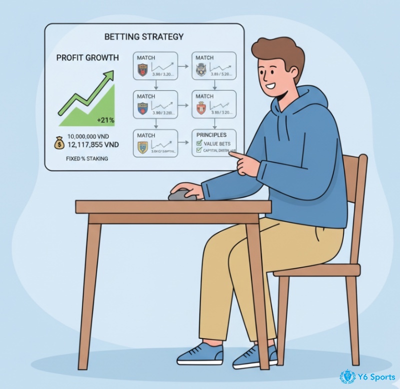 Người chơi quản lý vốn và đặt cược kèo hòa với chiến lược đi tiền linh hoạt để tối ưu lợi nhuận