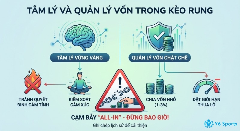 Tổng quan chiến lược tâm lý vững vàng và quản lý vốn chặt chẽ trong, kèo rung bóng đá là gì, với quy tắc tránh all-in, chia vốn nhỏ và giới hạn thua lỗ