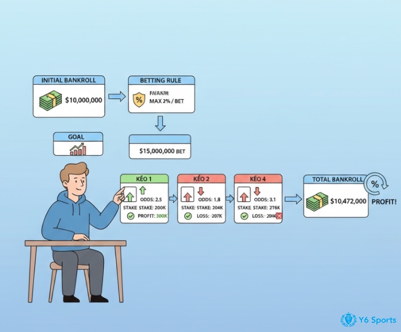 Cược thủ áp dụng chiến lược "value betting" và quản lý vốn theo tỷ lệ phần trăm để tối ưu hóa lợi nhuận