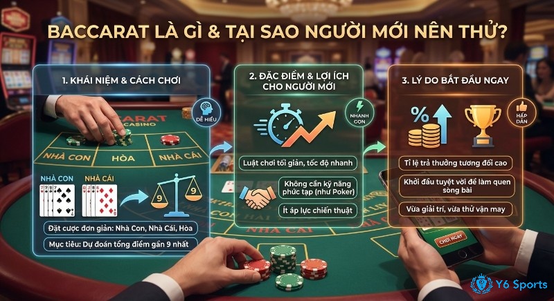 Tổng quan cách chơi Baccarat cho người mới: khái niệm, luật chơi đơn giản, lợi ích và lý do bắt đầu ngay hôm nay