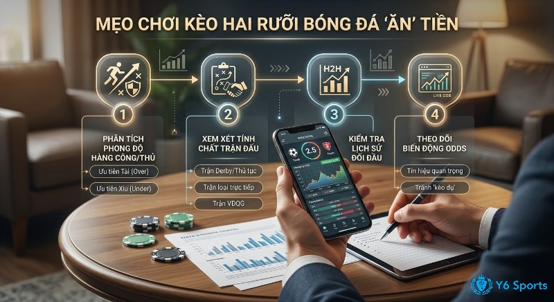 Quy trình 4 bước mẹo chơi kèo hai rưỡi bóng đá 'ăn' tiền: phân tích phong độ, tính chất trận, lịch sử đối đầu và theo dõi odds