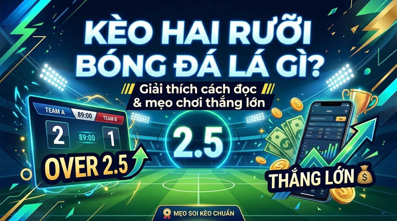 Kèo hai rưỡi bóng đá là gì? Giải thích cách đọc kèo hiệu quả