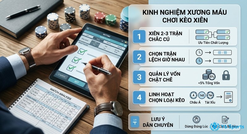 Tổng quan chiến lược chơi kèo xiên là gì từ dân chuyên với 4 kinh nghiệm cốt lõi, từ chọn trận đến quản lý vốn dưới 5%