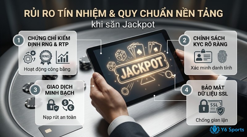 Quy chuẩn nền tảng săn Jackpot: chứng chỉ RNG & RTP, chính sách KYC rõ ràng, giao dịch nạp rút an toàn, bảo mật dữ liệu SSL chống gian lận